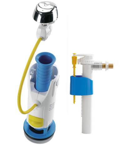 Mécanisme de chasse d'eau double volume à câble et robinet flotteur - 1700l  